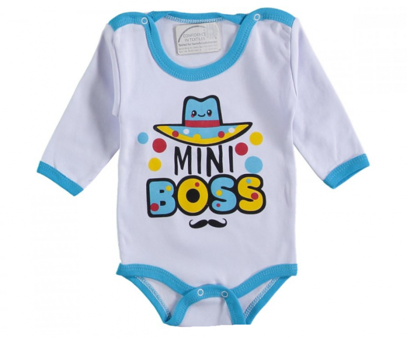 Body cu mânecă lungă pentru bebeluși Mini Boss