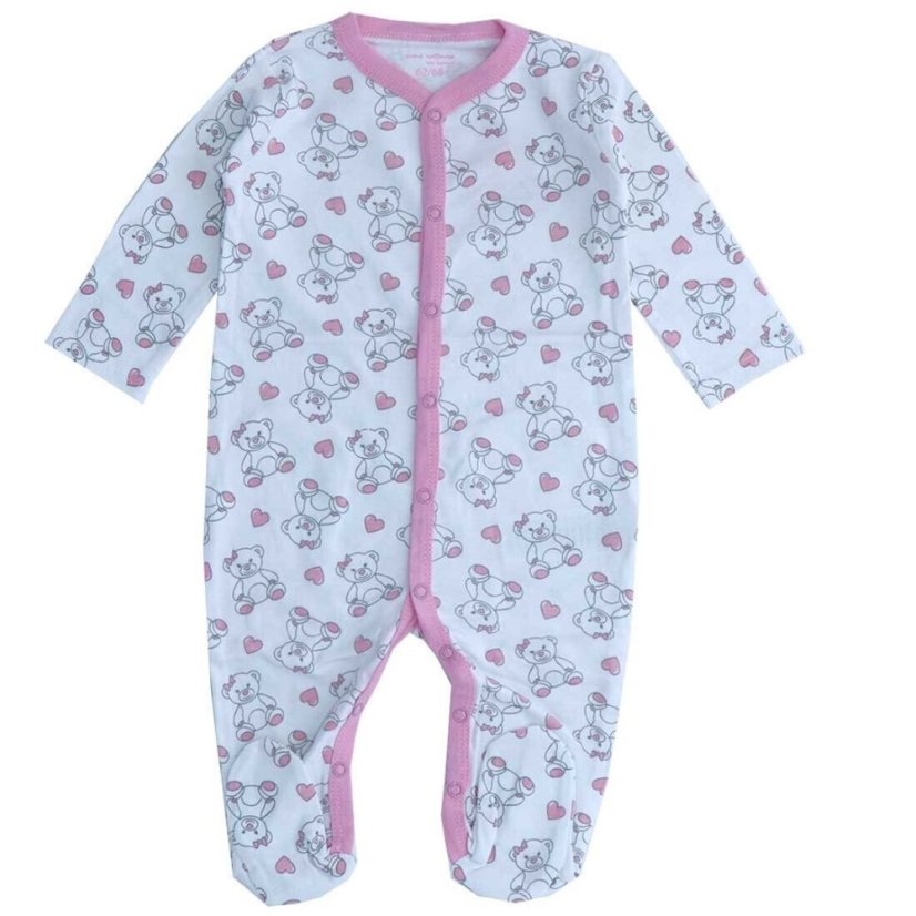 Pagliaccetto per bambini Orsetto e cuoricini bianco