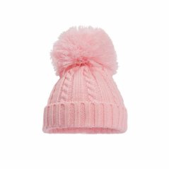 Dětská čepice s bambulí Baby Pink