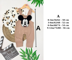 2 dílná souprava Dětské triko a kalhoty s laclem Mickey Mouse