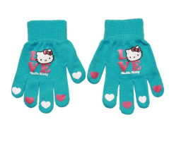 Mănuși pentru copii Hello Kitty turcoaz