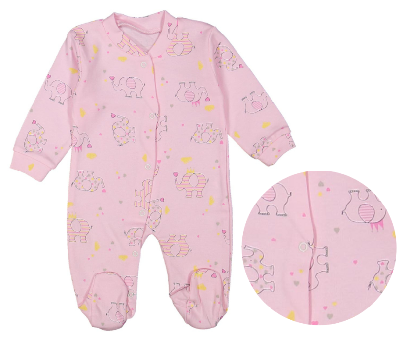 Salopetă bebe Elefant roz 56/62