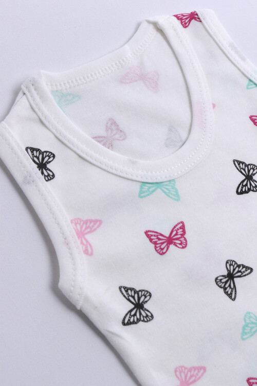 Body senza maniche per neonato bianco Farfalla 62