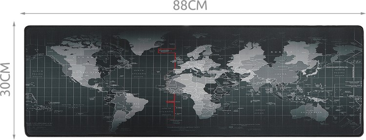 XXL podložka pod myš a klávesnici 88×30 cm – mapa světa