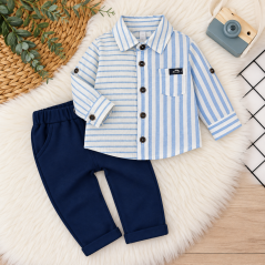 Detská súprava Stripe – košeľa a nohavice