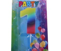 Svíčka narozeninová číslo 1, duhová, 4 x 6 cm