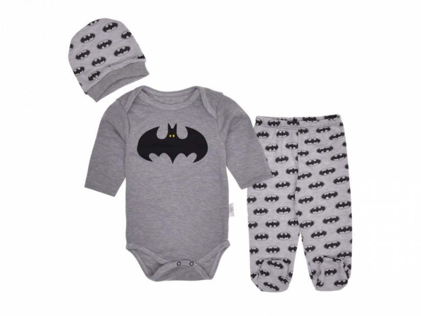 3-dielna dojčenská súprava body polodupačky a čiapočka Batman