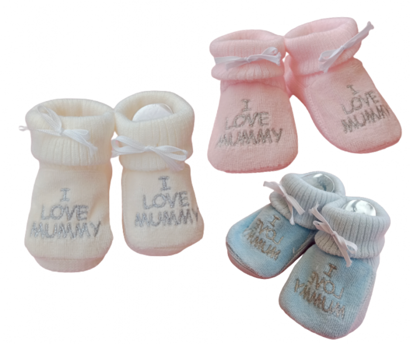 Stivali per neonati I love mummy bianco