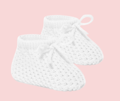 Scarpine per neonati all’uncinetto bianco
