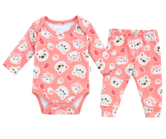 Completo bimbi 2 pezzi – body e pantaloni con animaletti