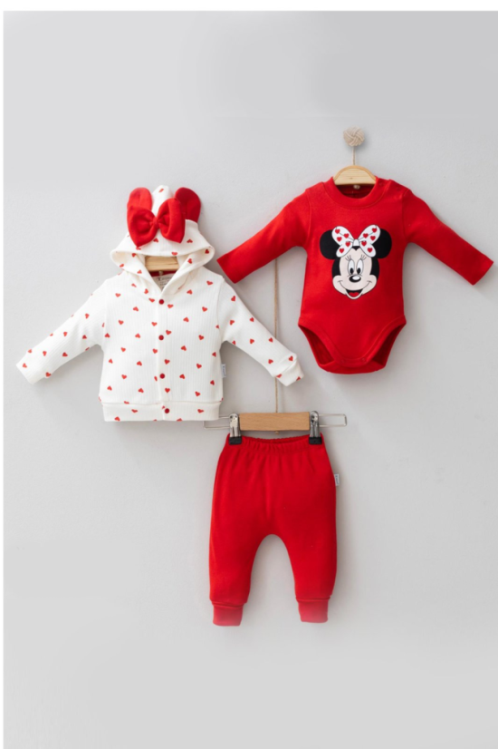 Completo per bambina – body, felpa con cappuccio e pantaloni Minnie