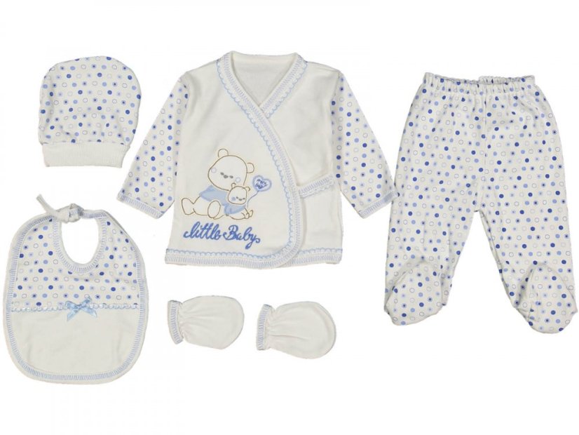5 dílná kojenecká souprava Little Baby sv. modrá 56