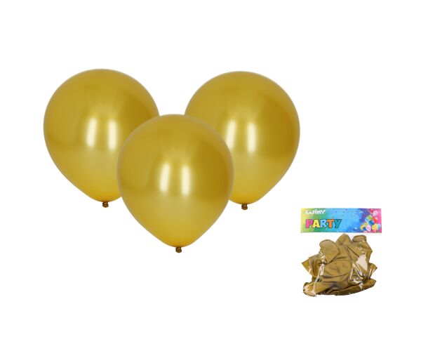 Palloncini metallizzati dorati, 30 cm – set 10 pz
