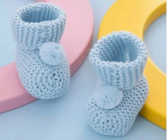 Botosei cu pompom bleu Bebe