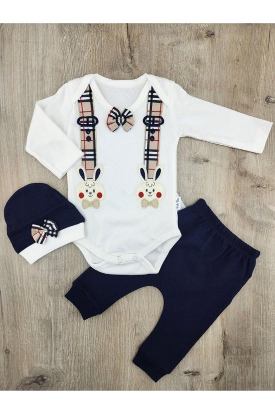 Rabbit 3-dílná souprava– body, kalhoty a čepička