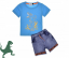 Set de vară pentru băieți- tricou și pantaloni scurți denim cu imprimeu DINO