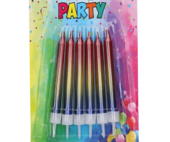 Svíčky 6ks + stojánky 6ks metalické