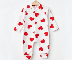Dětský overal bílý Srdíčka