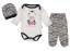 3-dílná bavlněná kojenecká souprava body polodupačky a čepička Zebra