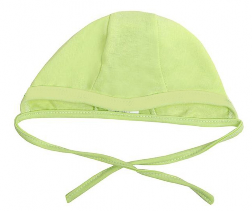 Dojčenská čiapka na zaväzovanie zelená 56