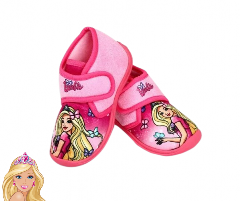 Dívčí domácí bačkory papuče Barbie | růžová