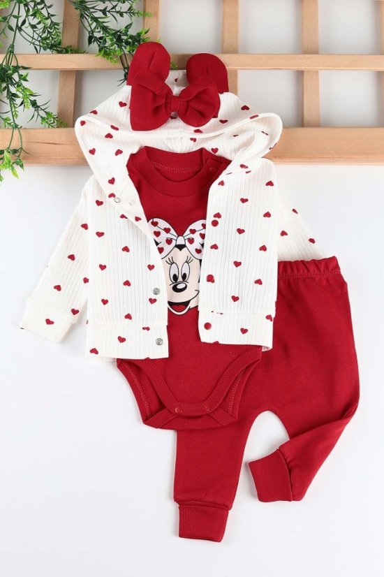 Completo per bambina – body, felpa con cappuccio e pantaloni Minnie