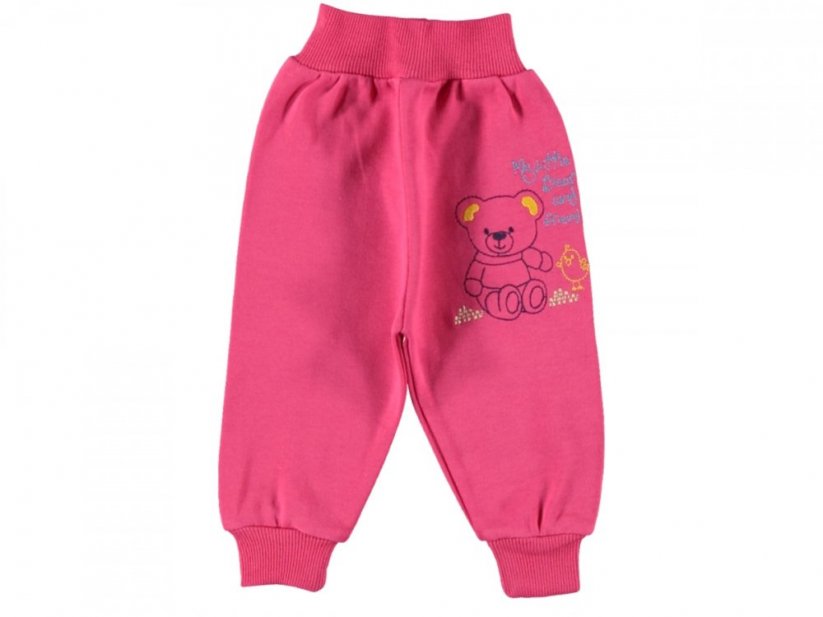 Pantaloni pentru bebeluși Ursuleț | roz