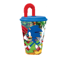 Dětský kelímek s brčkem Sonic