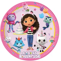 Papírové talíře 20 cm, 8 ks FSC -Gabby's Dollhouse