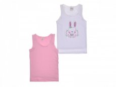 2 x T-shirt per ragazze | Coniglio | bianco-rosa