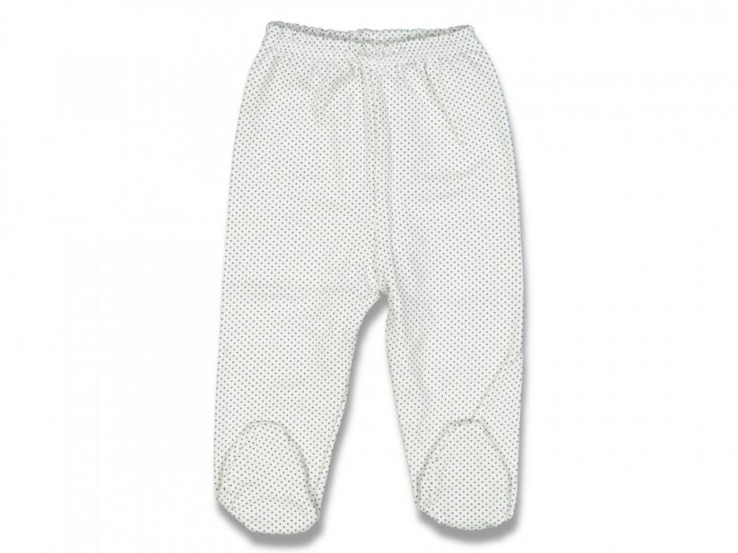 Pantaloni cu botoșei bebeluși Buline | alb