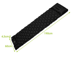 Nafukovací karimatka s integrovanou nožní pumpou 60 × 190 cm černá