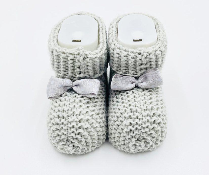 Scarpine in maglia neonato grigio