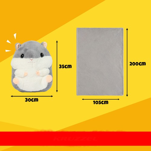 Dimensioni del criceto 3 in 1 – coperta 105×200 cm, cuscino 35×30 cm